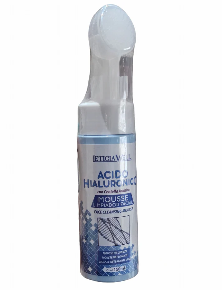 LIMPIADOR FACIAL EN MOUSSE DE ACIDO HIALURONICO Y CENTELLA ASIÁTICA -ESPUMA LIMPIADOR FACIAL CON CEPILLO